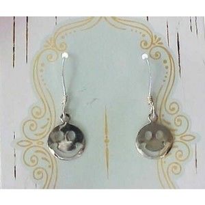 3 / $10 Vintage 1990s Silver Smiley Happy Face Earrings Smile Emoji Hippie Gifts